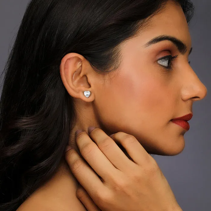 Silver Shape of Heart Earrings Giva