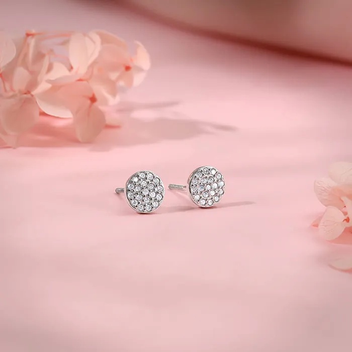 Silver Shimmering Sphere Stud Earrings Giva