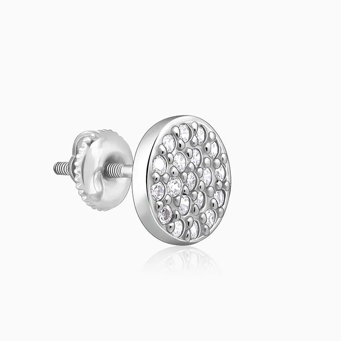 Silver Shimmering Sphere Stud Earrings Giva