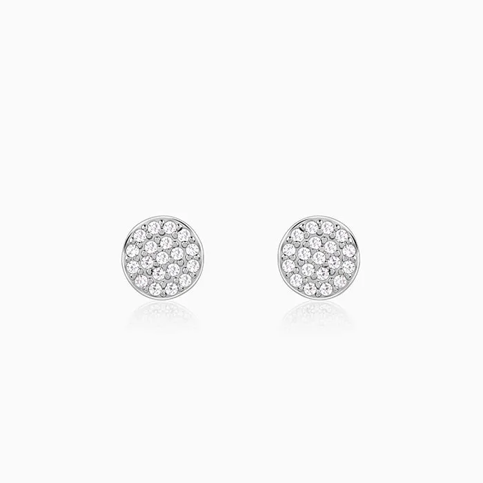 Silver Shimmering Sphere Stud Earrings Giva
