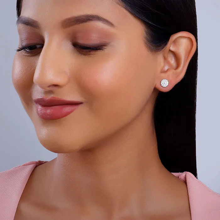 Silver Shimmering Sphere Stud Earrings Giva