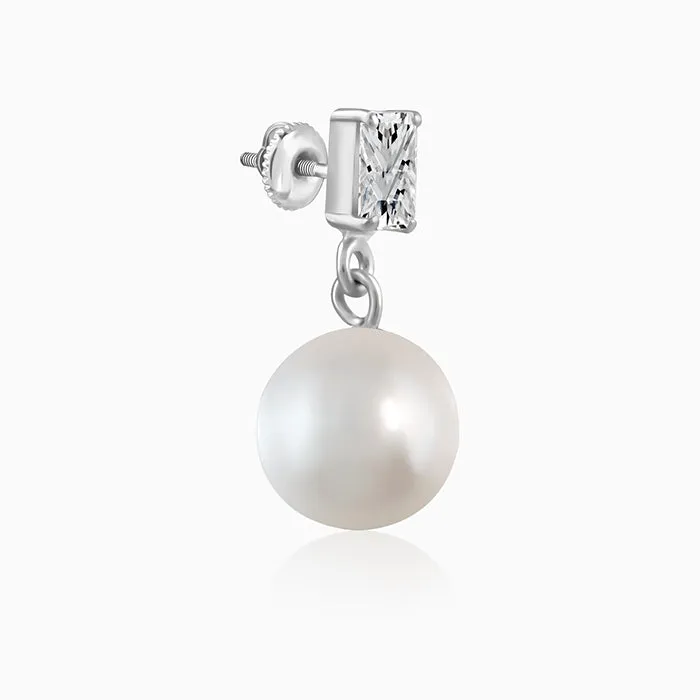 Silver Shining Pearl Earrings Giva