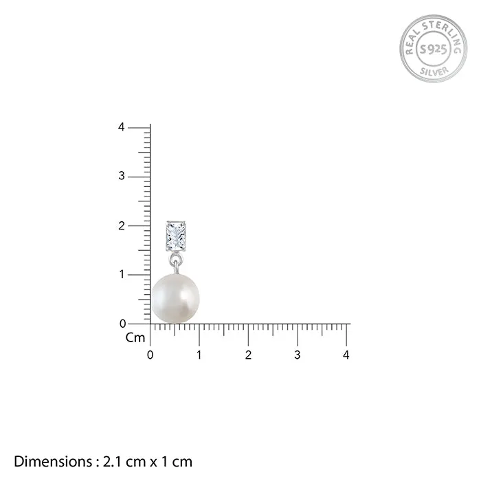 Silver Shining Pearl Earrings Giva