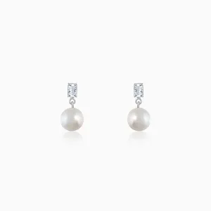 Silver Shining Pearl Earrings Giva