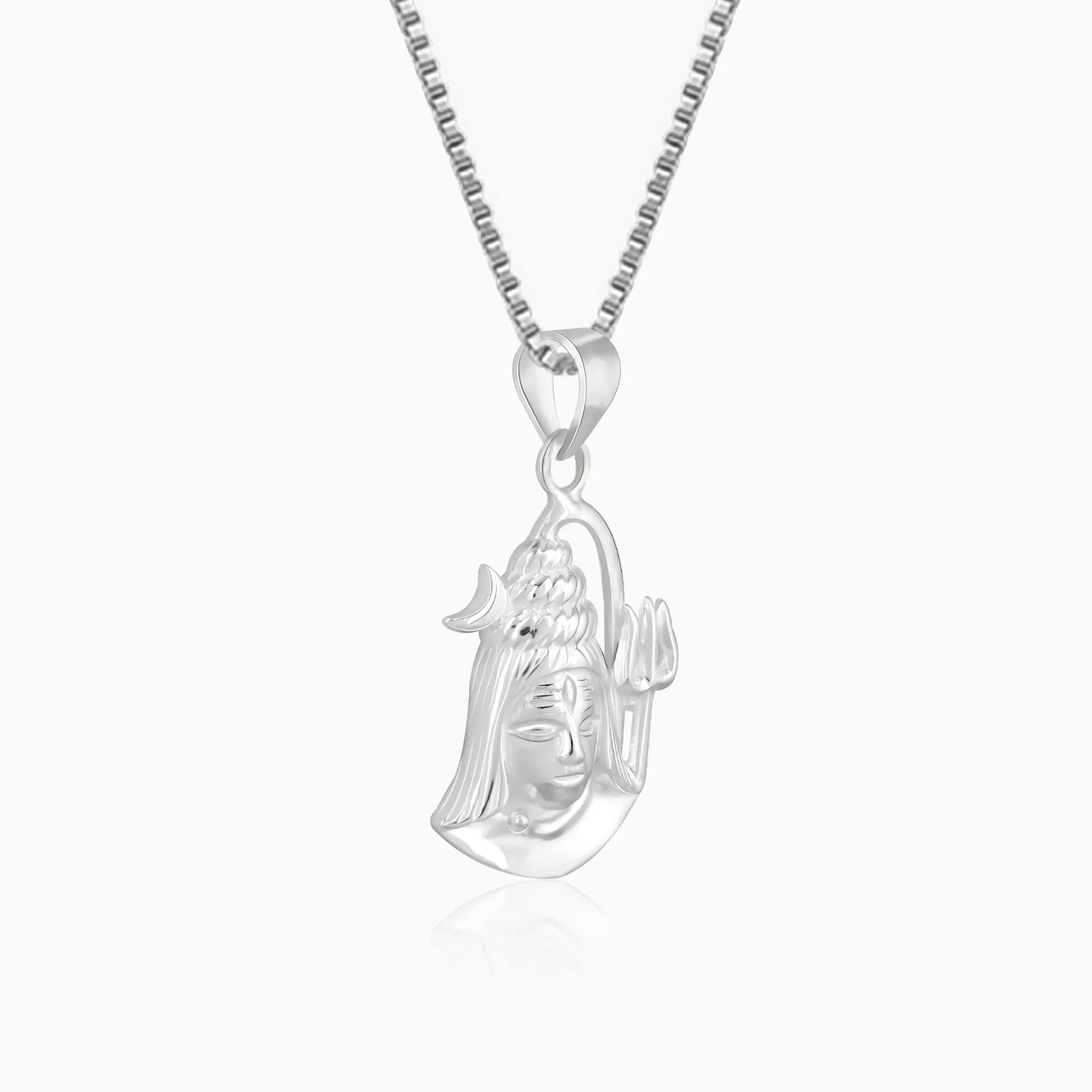 Silver Shiva Pendant with Box Chain Giva
