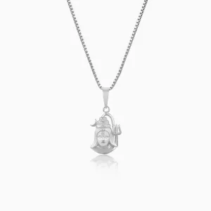 Silver Shiva Pendant with Box Chain Giva