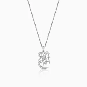 Silver Shree Ram Pendant with Box Chain For Him Giva