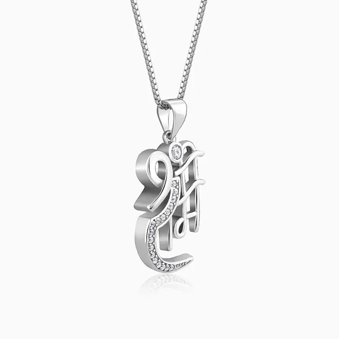 Silver Shree Ram Pendant with Box Chain For Him Giva