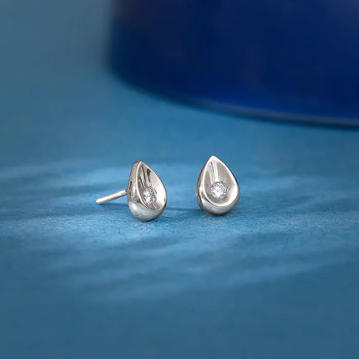 Silver Small Tear Drop Earrings Giva