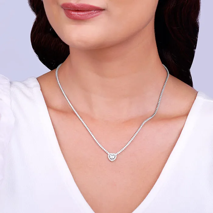 Silver Solitaire Love Necklace Giva
