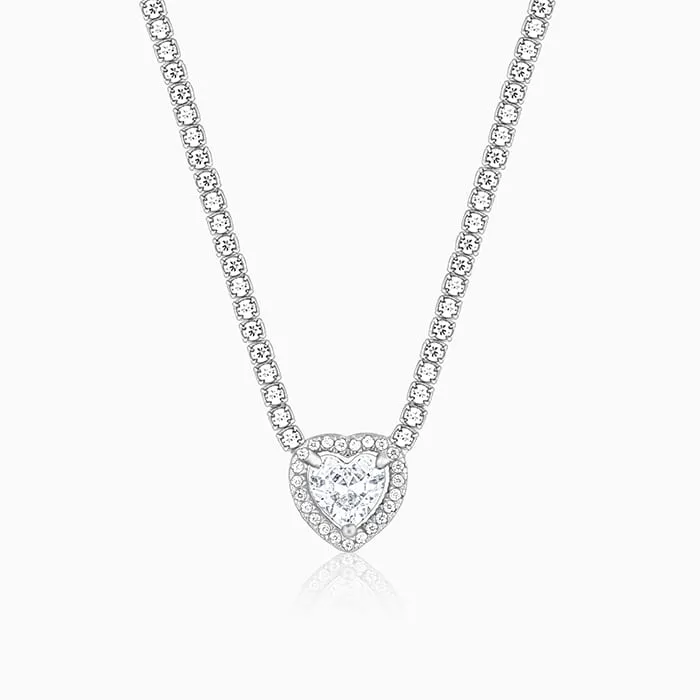 Silver Solitaire Love Necklace Giva
