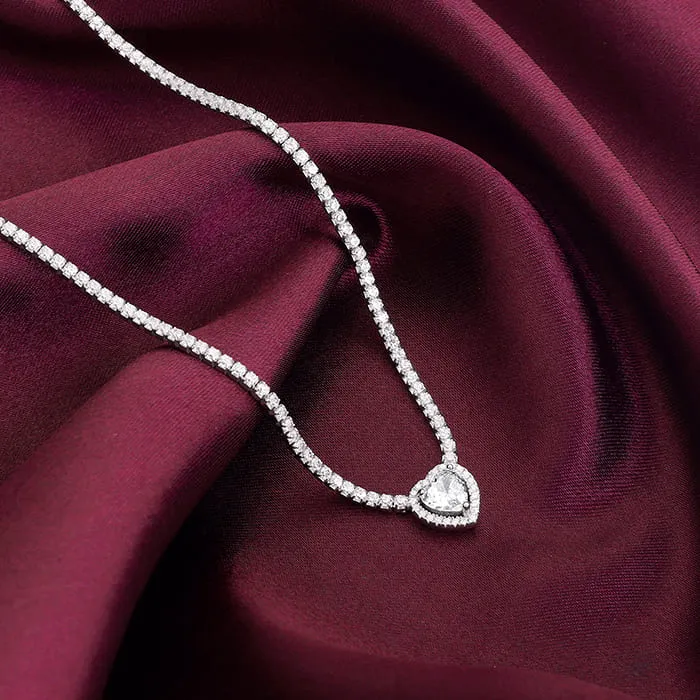 Silver Solitaire Love Necklace Giva