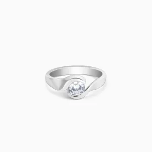 Silver Solitaire Twist Ring Giva