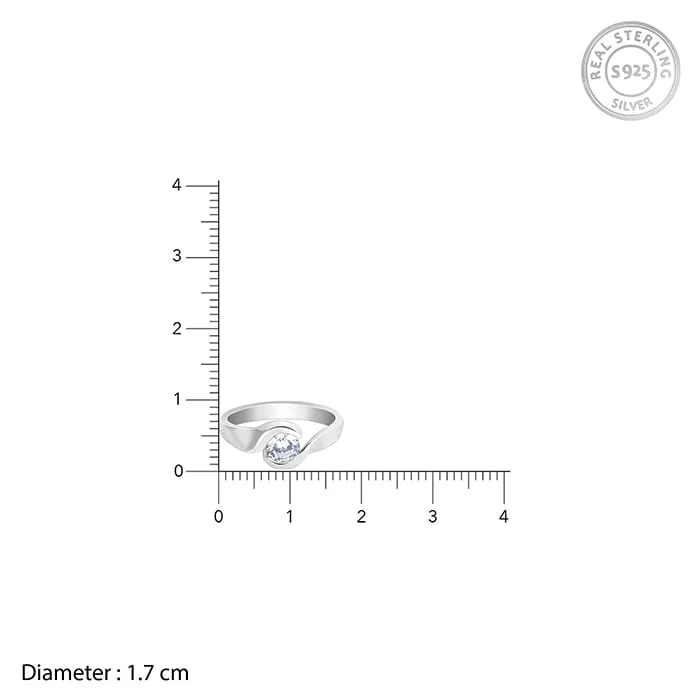 Silver Solitaire Twist Ring Giva