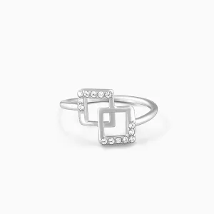 Silver Square Duo Ring Giva