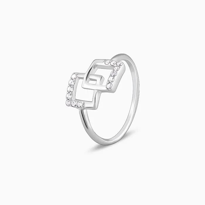 Silver Square Duo Ring Giva