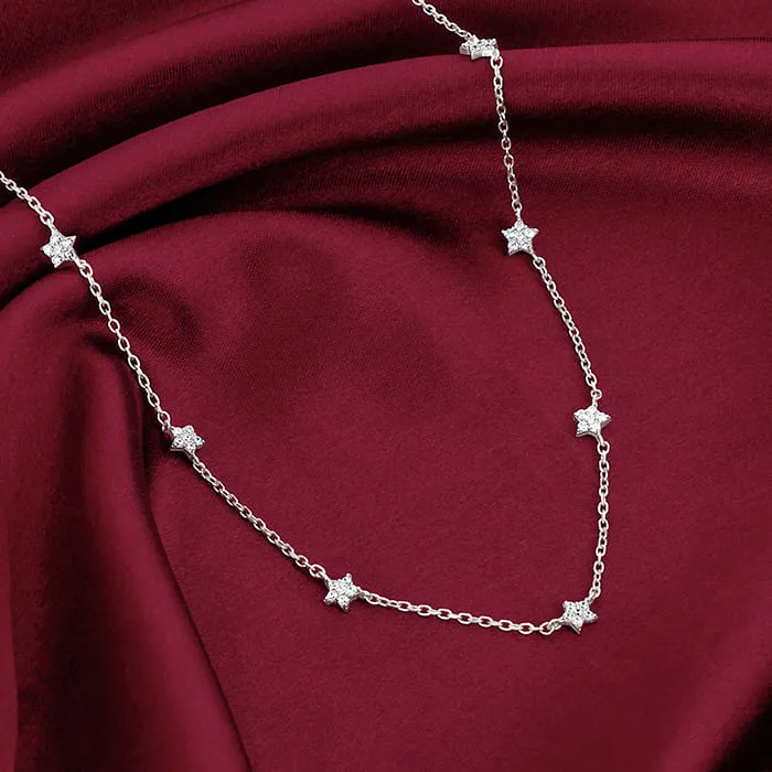 Silver Star Constellation Necklace Giva