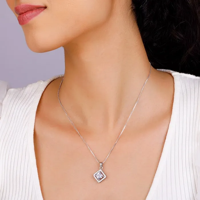 Silver Starlight Sparkle Pendant With Box Chain Giva