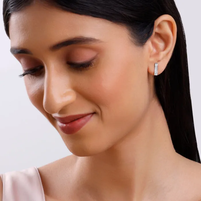Silver Stellar Bar Earrings Giva