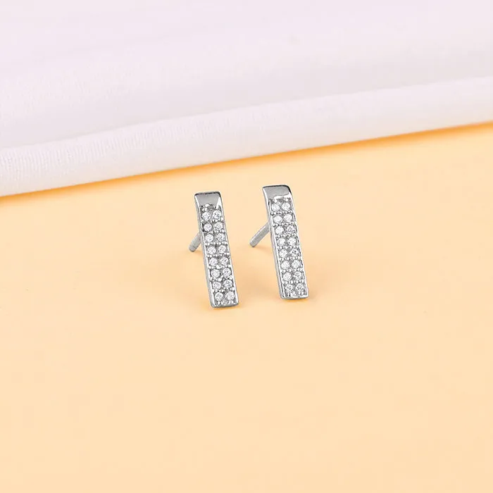 Silver Stellar Bar Earrings Giva