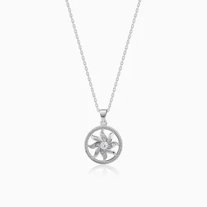 Silver Sun Flares Pendant With Link Chain Giva