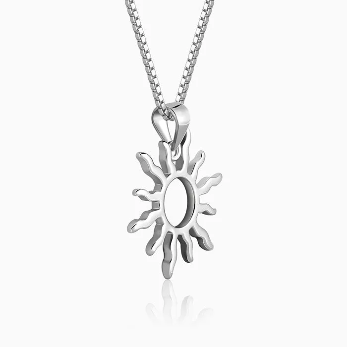 Silver Sunny Side Pendant With Link Chain For Him Giva