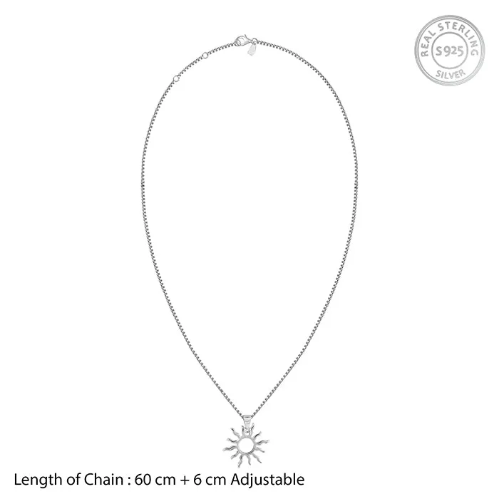 Silver Sunny Side Pendant With Link Chain For Him Giva