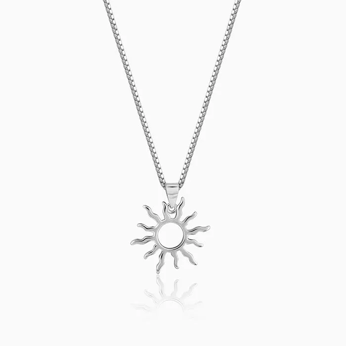 Silver Sunny Side Pendant With Link Chain For Him Giva