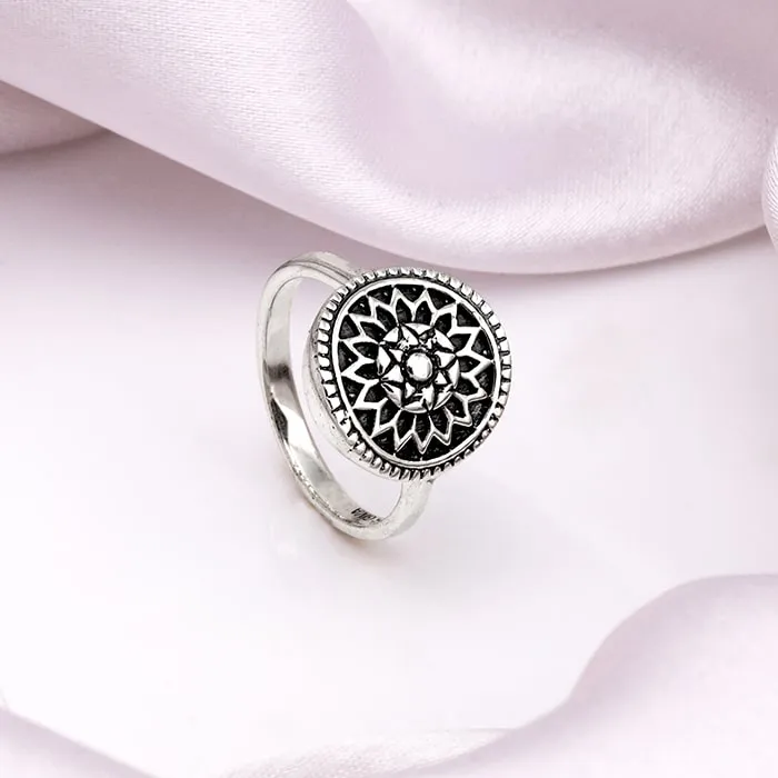 Silver Sunshine Oxidised Ring Giva