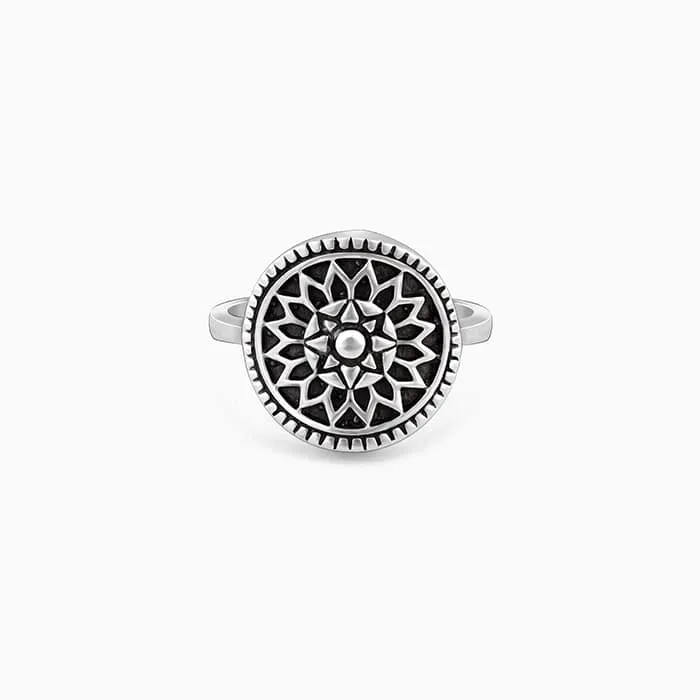 Silver Sunshine Oxidised Ring Giva