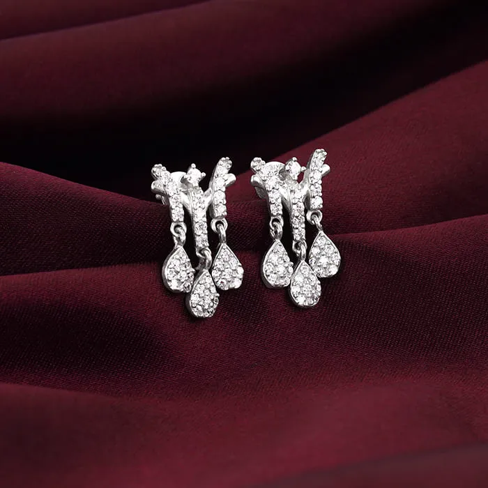 Silver Teardrop Mangalsutra Danglers Giva