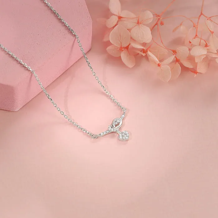 Silver Tied Heart Necklace Giva