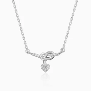 Silver Tied Heart Necklace Giva