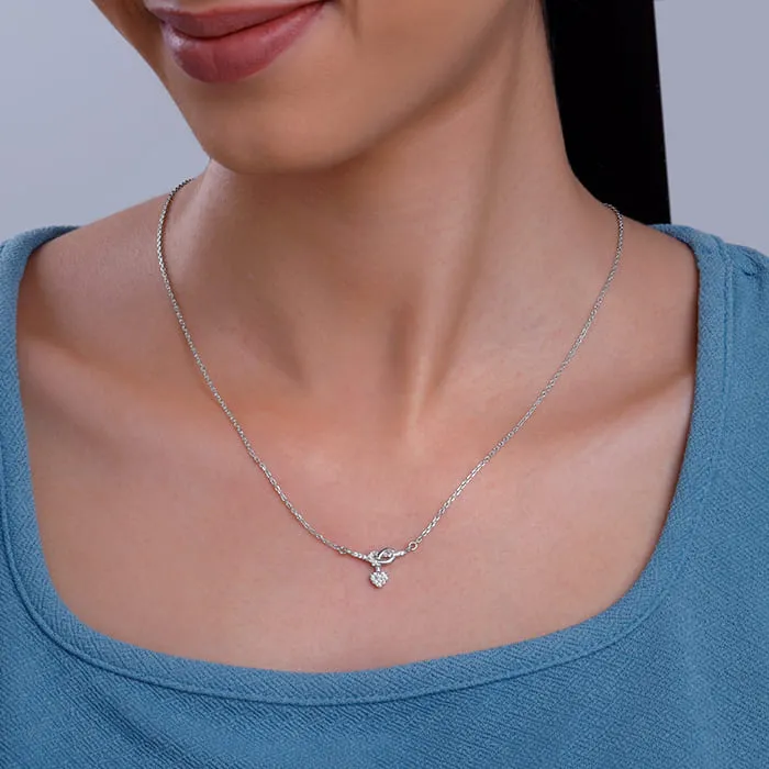 Silver Tied Heart Necklace Giva