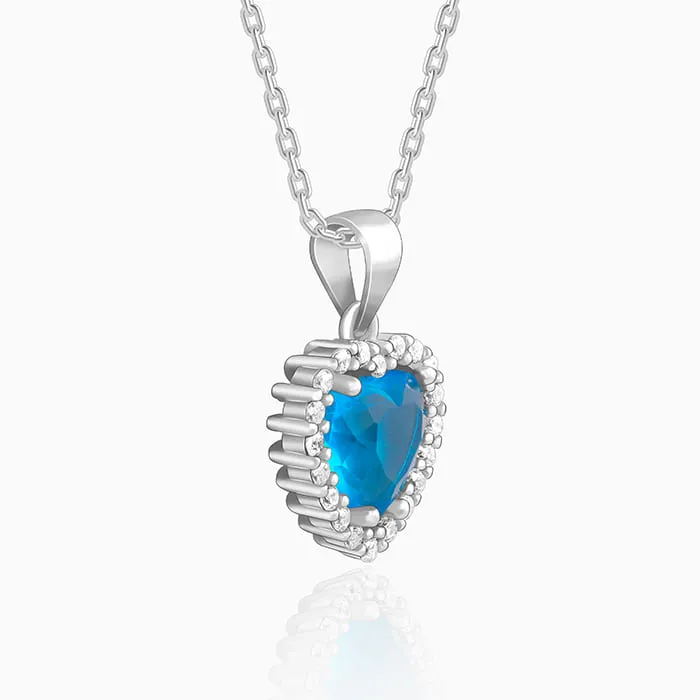Silver Titanic Heart Of The Ocean Pendant With Link Chain Giva