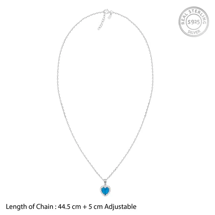 Silver Titanic Heart Of The Ocean Pendant With Link Chain Giva