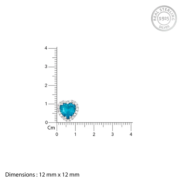 Silver Titanic Heart Of The Ocean Studs Giva
