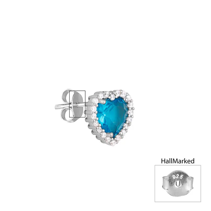 Silver Titanic Heart Of The Ocean Studs Giva