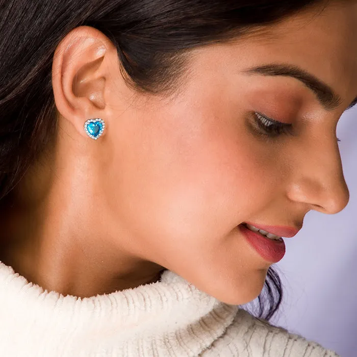 Silver Titanic Heart Of The Ocean Studs Giva