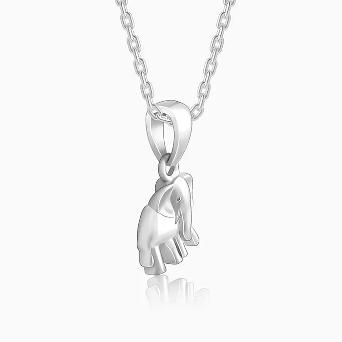 Silver Tusker Pendant With Link Chain Giva