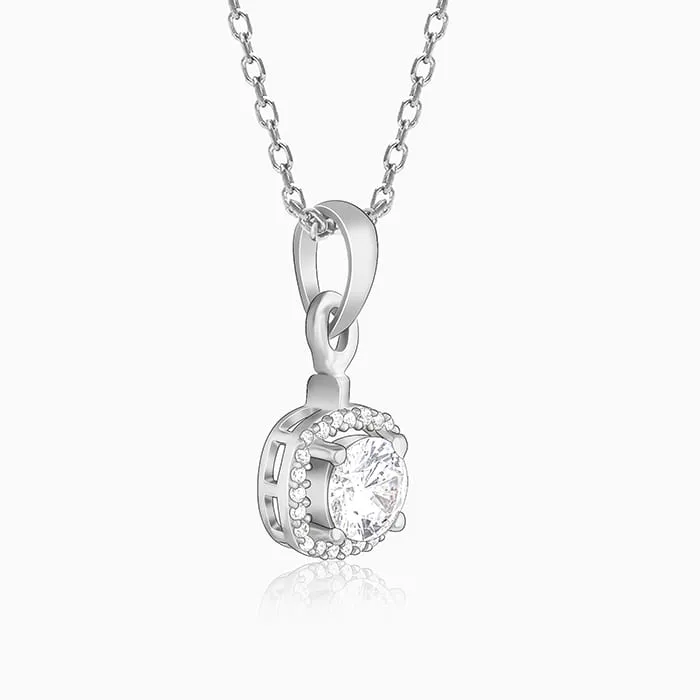Silver Twilight Solitaire Pendant With Link Chain Giva