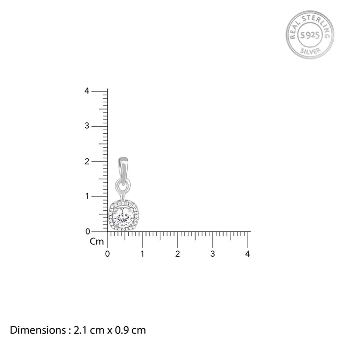 Silver Twilight Solitaire Pendant With Link Chain Giva