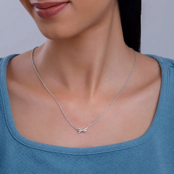 Silver Twisted Ribbon Necklace Giva