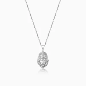 Silver Ugra Narasimha Pendant   with Link Chain For Him Giva