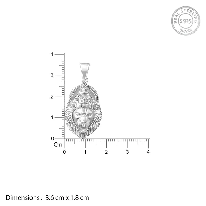 Silver Ugra Narasimha Pendant   with Link Chain For Him Giva