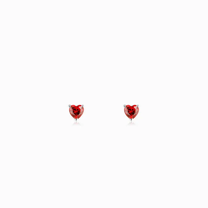 Silver Valentine Heart Stud Earrings Giva