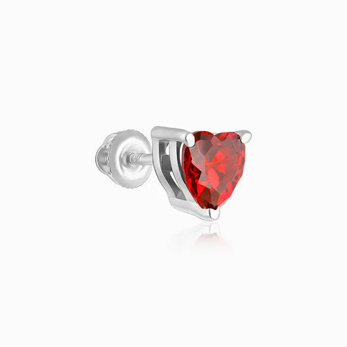 Silver Valentine Heart Stud Earrings Giva