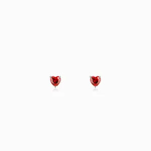 Silver Valentine Heart Stud Earrings Giva