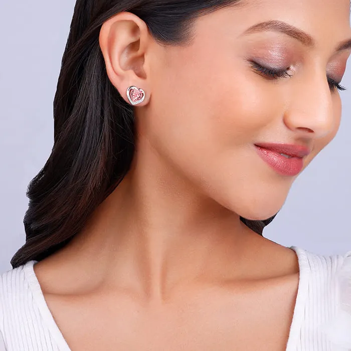 Silver Valentine Stud Earrings Giva
