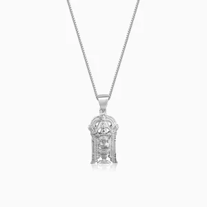 Silver Venkateswara Pendant with  Link Chain For Him Giva